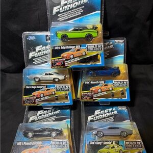 Fast & Furious Toy Car Set - Green, Orange, Blue, Black, Silver